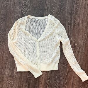 NWOT Uniqlo Knit Mesh V-Neck Button Cardigan